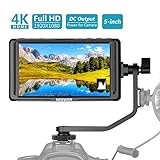 SOPORTE 2 BATERÍAS DE CLASE: El monitor está diseñado con una hebilla de doble propósito, ya que las baterías SONY NP-F970 y Canon LP-E6 están disponibles en uso; Soporte para fuente de alimentación DC12V (batería no incluida)