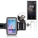 Produktbild TOP SET für Sony Xperia XA2 Neopren Jogging Armband Sportarmband Oberarmband für Sony Xperia XA2 schwarz mit Reflektor Streifen + Ohrstöpsel. Fitness Lauf Armband