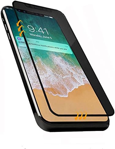 ARONTIME iphone X Screen Protector Tempered Glass Full Coverage Perfect fit Bubble free(For iphone X, Black)