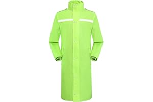 Coutyuyi Homme Veste de pluie imperméable à long manteau de pluie pour capuche réutilisable Vêtements de pluie légers réfléchissants