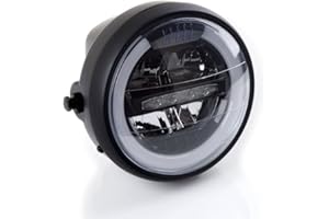 Puig 1944N Faro de Led Lumen para motocicletas con estética neoretro y tecnología lumínica avanzada, Negro