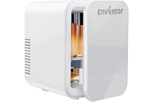Enventor Mini Fridge 4 Litre/ 6 Can, AC+12V DC Power, Portable Cooler & Warmer for Bedrooms, Home, Car, Travel/Skincare, Cosmetics/Fruit and Drinks, White