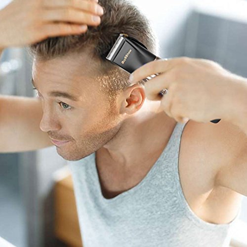 BuySShow Leise professional Haarschneider Set Wiederaufladbare Haarschneider Kit und Trimmer Haarrasierer 11 Anhänge, 8 Kämme, 2 Haircut Grooming Clipper, Friseurumhang, Werkzeuge für Familie - 8