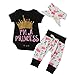 Produktbild Bekleidung Mädchen Xinan Baby Mädchen Crown Buchstaben Bodys + panty Kleider Outfit Set (3M, Schwarz)