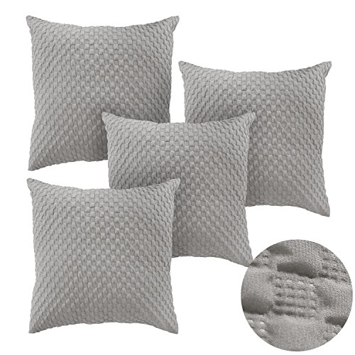 Deconovo Kissenbezüge Auto Kissenhüllen Wohnzimmer Zierkissenhülle 40x40 cm Grau 4er set