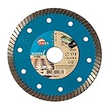 Eje 22,23 para amoladora Leman 930115 Disco de diamante para porcelánico (diámetro 115 mm), azul, 115 x 22,23 mm