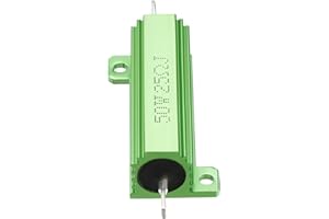 YOKIVE Aluminum Case Resistor, Office LED Converter Replacement Wirewound Resistance, Great for Daily Use (Green, 50W 25 Ohm)