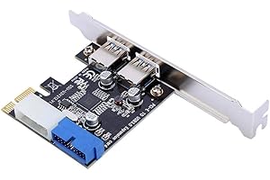 YOSOO HEALTH GEAR Carte Extension PCI USB3, PCI-E vers USB 3.0 2 Ports Express Card, Carte Adaptateur PCI-E vers USB3.0 pour Fournir Une Vitesse de Transfert de Données Maximale de 5 Gbps pour la Vidéo