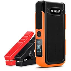 Suaoki U10 - Jump Starter de 20000mAh, 800A Batería Arrancador de Coche (Batería Externa Recargable, LED Flashlight, Multifunción, Con pinzas inteligentes) (Naranja)