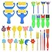 Produktbild WOWOSS 29 stück Schwamm Pinsel Set Kinder Schwamm Pinsel Malen Stempel Schwamm Pinsel Handwerk Pinsel für Kinder Früherziehung Kunst Handwerk DIY
