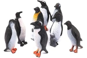 Tomaibaby Penguins Figure Plastic Polar Animal Toy Set - Realistic Arctic Animal Model - Miniature Animal Figurine Set for Home Decorations Easter Basket Stuffers Educational Toys Gifts for Kids