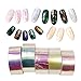 Shot--In 5 Colors Newest Broken Glass Foils Finger DIY Nail Art Stencil Decal Stickers