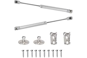 MaYuLa 200N/44lbs Gas Struts Heavy Duty Gas Spring Soft Close Hinges Slow Down Lift Stay Support with Screws for Kitchen Cupboards Ottoman Bed Wardrobe Cabinet Door Toy Box Hinge, 2 Pack