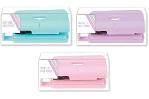 IG DESIGN Pastel Colour Soft Feel Paper Hole Punch Office Desk Stationery - Randomly Supply