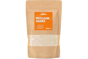 ‎RHEINNATUR RheinNatur Flohsamenschalen 500 g - Fein gemahlenes Pulver - Reich an Ballaststoffen, ideal zum Backen