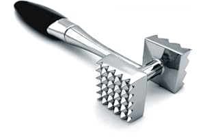 WUBBALUBBA Meat Tenderizer, Dual-Sided Nails Meat Mallet, Meat Hammer Used for Steak, Chicken, Fish，Meat Pounder With Rubber Comfort Grip Handle, 8.8 inches Meat Tenderizer Tool