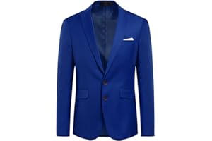 Allthemen Chaqueta de hombre de dos botones con abertura trasera de color liso para traje de negocios