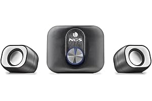 NGS Comet 2.1. - Mini Altavoces Estéreo Multimedia de PC con Subwoofer, con Alimentación USB y Entrada Auxiliar de 3,5mm, 20W de Potencia, Plug & Play