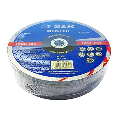 S&R 25 Disques 230 à tronçonner Métal, Acier, Inox (230 * 2,0x22,23mm A30 S-BF). Lot de 25 meules à tronçonner.
