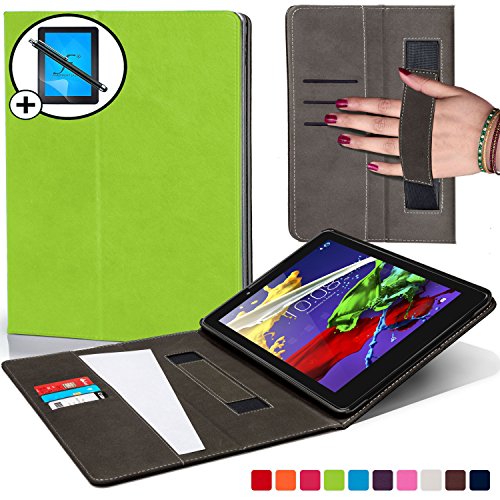 Forefront Cases® Lenovo Tab 3 8 / Tab 2 A8-50 Leder Hülle Schutzhülle Tasche Smart Case Cover Stand - Rundum-Geräteschutz und intelligente Auto Schlaf / Wach Funktion inkl. Eingabestift und Displayschutz