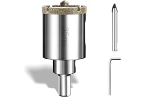 PHMNZIP Scie Cloche Diamantée 35 mm Avec Foret Guidage de Centrage Ouvre Trou en Verre Foret Diamant Trepans pour Carrelage Trépan Diamant pour Carrelage, Porcelaine, Verre, granit, Marbre et Céramique