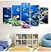 Produktbild Neyouyou Bilder 100X55cm - Leinwandbilder - Frameless - Vlies Leinwand - 5 Teilig - Wandbilder- Kunstdrucke - Wandbild - Meeresboden,A,100X55cm