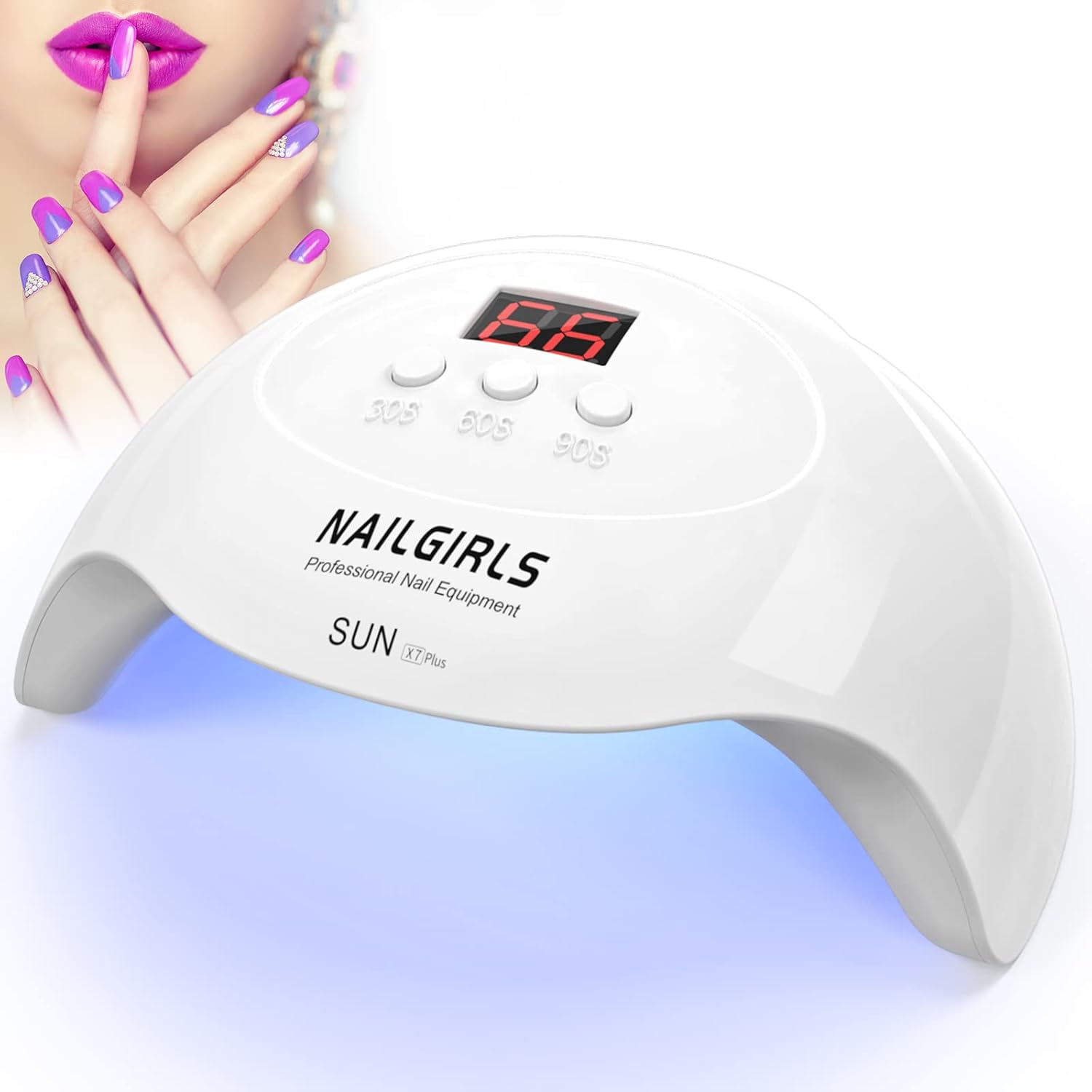 Lámpara UV Uñas Profesional,NAILGIRLS Lámpara UV LED 36W con 3 Temporizadores 18 Cuentas de Luz UV para Uñas,Secador de Uñas Profesional con Pantalla LCD,Lampara LED Manicura Pedicure Salón del Hogar