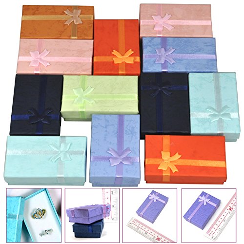 TRIXES Elegantes Geschenkboxenset mit Zierband und Schleife, rechteckig für Schmuckpäsentation - 2