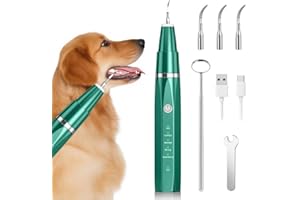 Love begans Brosses à Dents à Ultrasons pour Chiens et Chats, Kit de Nettoyage des Dents avec 5 Modes, pour Nettoyer Les Dents des Chiens et Chat, Vert