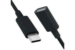 Stouchi Kabel przedłużający USB C do ładowarki Magsafe PS5 typ C męski na żeński przedłużacz kabel obsługa 9 V 3A do bezpiecznej ładowarki Mag iPhone 13/12 480 Mbps transfer danych 2m/6,6ft-czarny