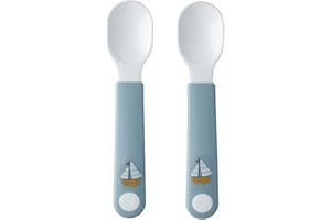 Mepal – Lernlöffel Mepal Mio – Baby Lernlöffel – Lernbesteck – Spülmaschinengeeignet & BPA frei – 2er Set – Sailors Bay