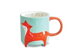 Winkee - Urocza filiżanka z motywem lisa | słodki kubek do kawy i herbaty w dużym rozmiarze | kubek XXL ok. 450 ml | uroczy kubek do kawy | prezent na urodziny, rozpoczęcie szkoły, Boże Narodzenie, Walentynki