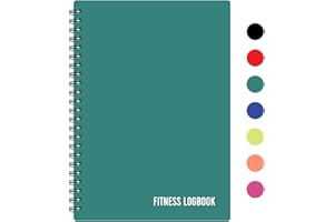 FL FITNESS LOGBOOK Fitness Logbook (Green) - A5 Undated Workout Journal For Men & Women - Plastic Cover & Thick Paper - Planner Log Book To Track Weight Loss, Muscle Gain, Gym Exercise, Bodybuilding Progress