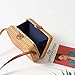 Produktbild Volwco Rattan-Tasche, handgewebt, quadratisch, Rattan-Tasche mit Schulterriemen aus Leder, Sommer, modisch, Vintage, Strandtasche für Frauen