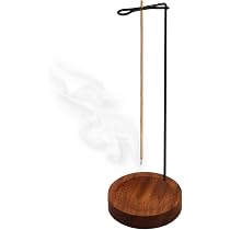 Portaincenso In Legno Di Sapele, Supporto Per Bastoncini A Forma Di R Con Base Larga 9 Cm, Artigianale Per Meditazione E Relax