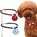 Produktbild Pawaboo Hundehalsband mit Bell Set, [2Stück] Einstellbar Haustier Hunde Halsband halskette Weihnachten Glocken Halskrause mit für Welpen Katze, Rot & Blau, S, Für 25cm - 30cm