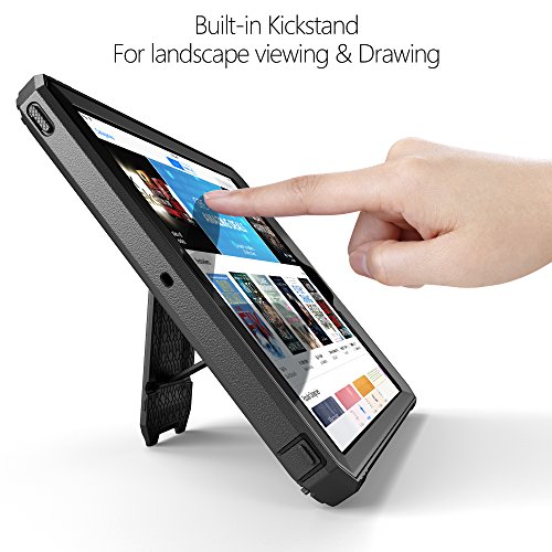 Poetic Revolution Heavy Duty Schutz Hybride Hülle mit Schirm Schutz für Apple iPad 9,7 (2017 März Veröffentlichung) Schwarz - 3