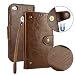 Produktbild Huawei P8 Lite 2017 Lederhülle Retro, Docrax Hülle Leder Klappbar Brieftasche Schutzhülle mit Kartenfach Magnetisch Stoßfest Handyhülle Flip Case für Huawei P8Lite (2017) - DOHHA42540 Braun