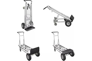 AC STEIGTECHNIK Jumbo 4 in 1 Multi Aluminium Sackkarre | bis 450kg | Schwerlast Transportwagen | Große Räder | Ergonomischer Griff | Transport | Handkarre | Cosco | Stapel Karre | Multifunktional