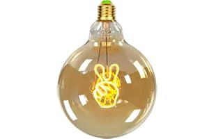 TIANFAN Bombillas LED vintage Big Globe G125 4W 220/240V Alfabetos Especialidad Bombilla Decorativa Super Amarillo Cálido (dedo)