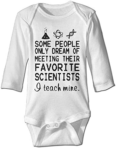 Jusddmre Baby Onesie Science Teacher Funny Baby Clothes Newborn Outfits Long Sleeve Bodysuit - Black -