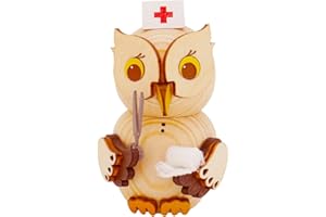 Kuhnert - Dekoration/Holzfigur - Mini Eule Krankenschwester - Größe: ca. 7cm - Made in Germany
