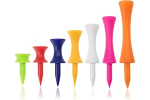 GOLFGOGREEN 140 Plastic Graduated Castle Golf Tees - Mixed Multi Pack (20 of each colour)