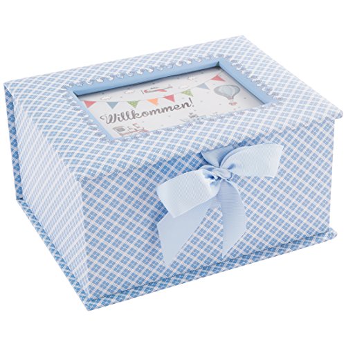 DKDS Collection Baby Erinnerungsbox „Prinz“, Geschenk zur Geburt oder Taufe, hellblau