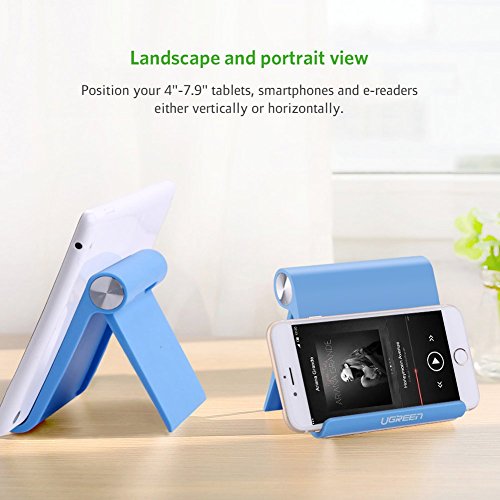 Tablet Ständer UGREEN Tablet Halterung Handy Holder Tisch Halterung für Max 10 Zoll Tablets, E-Reader und Smartphones; iPads, Google Nexus 7/10/4, Samsung Galaxy Tab P5100/ P3100/ N8000 Blau - 2