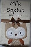 Babydecke mit Namen und Datum bestickt Schmusedecke Geschenk Taufe Geburt - 9