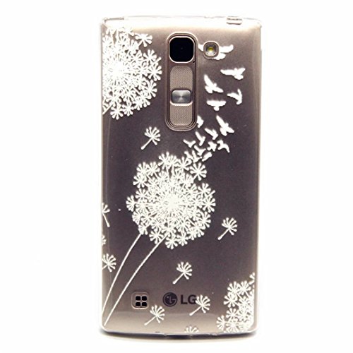 MUTOUREN Handyhülle für LG Magna H502 /G4c H525N /G4 Mini/C90 TPU Silikon Case Cover Durchsichtig Schutzhülle Tasche Etui Bumper Ultradünne Weich Kratzfeste Soßdämpfende Silikontasche Hülle Weiß - Löwenzahn