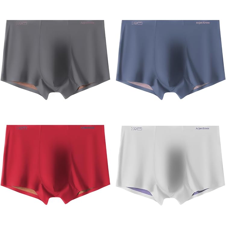 Ultra Zachte Ice Silk Ondergoed 4-pack Heren Boxershorts – Ultrazacht, Ademend En Met U-vormige Ondersteuning Zachte Boxers Heren