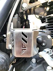 NexusGears Brushed Stainless Steel Rear Brake Oil Container Guard for Royal Enfield Himalayan