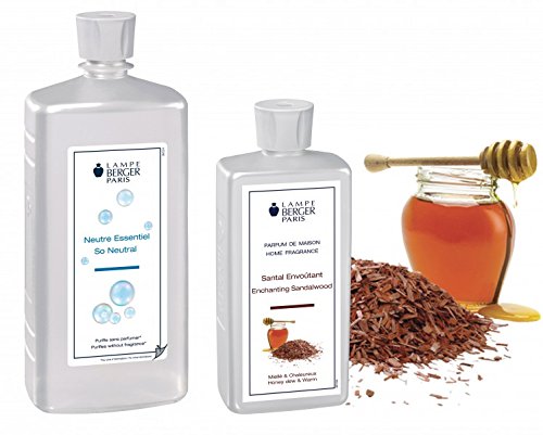 Lampe Berger Vorteilsset - 2 Düfte - 1000 ml Neutral und 500 ml Sandelholz / Santal Envoûtant inkl. EO Shopping Bag
